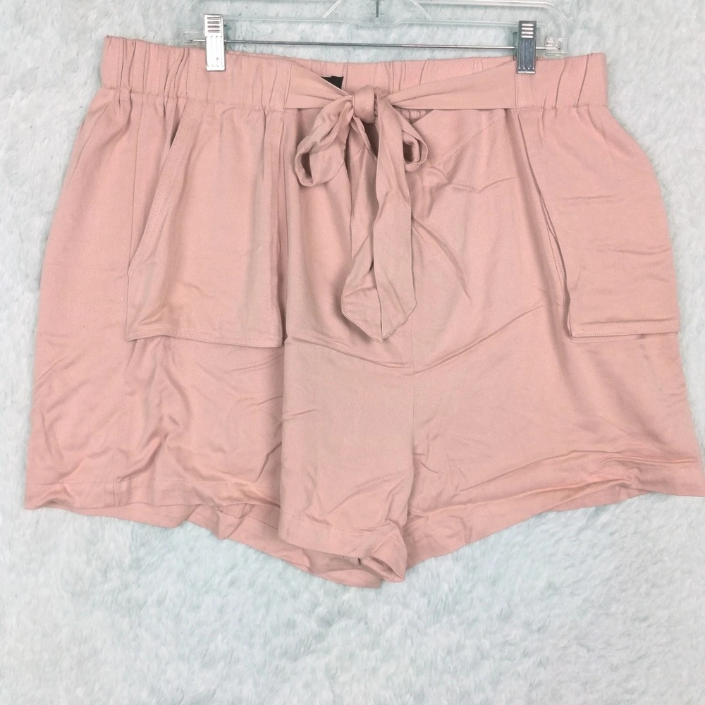 Frye Womens Shorts High Waist Cargo Millennial Pink Pull‎ On Tie Front 2X New